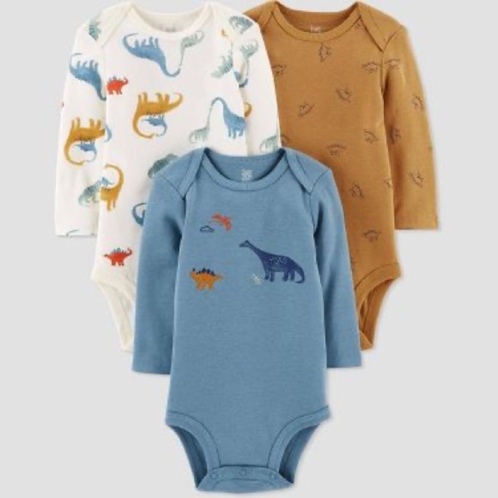 NWT— 3pack Dinosaur print onesie